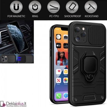 Smūgiams atsparus dėklas su žiedu ir  kameros apsauga  (Apple Iphone 13 Pro Max)